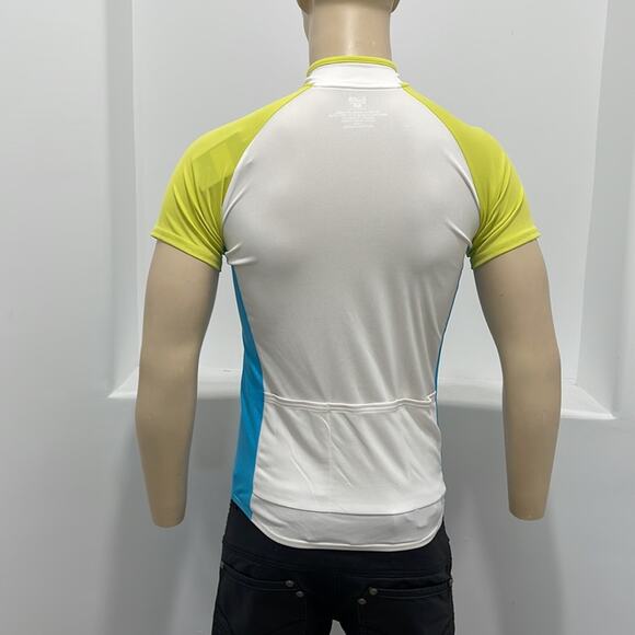 ecos Performance Wear Short Sleeve T-Shirt White Green Zipper Pockets Size M NWT - Picture 9 of 9